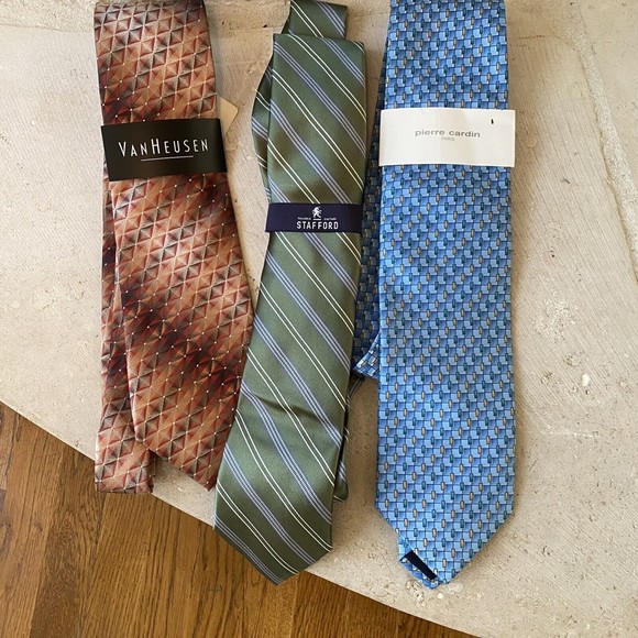 Van Heusen Other - NWT Van Heusen Stanford Pierre Cardin Work 3 Tie Lot Career Wedding Dress Up